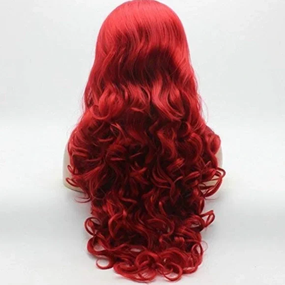 ?VERONICA 26” RED BODY WAVY LACE FRONT WIG? *NWT Amazon.com : Avolo Red Lace Front Wigs Human Hair 13x4 Red  main image 4